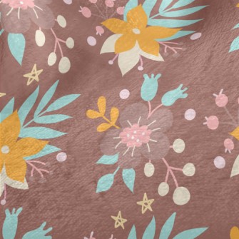 Bright Flowers And Grass Minky