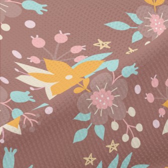 Bright Flowers And Grass Piqué