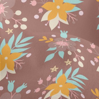 Bright Flowers And Grass Lightweight Performance Linen