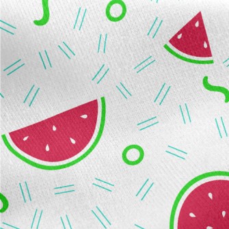 Geometric Slices Of Watermelon Jersey Backed Fleece
