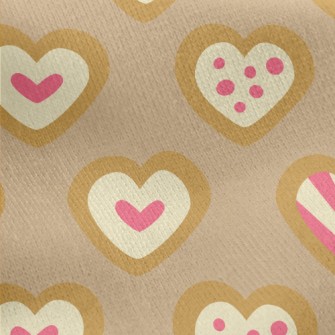 Heart Shaped Cookies Jersey Backed Fleece