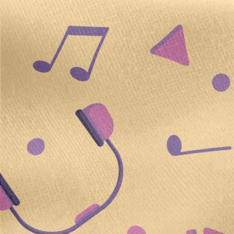 Colorful Trendy Headphones Jersey Backed Fleece