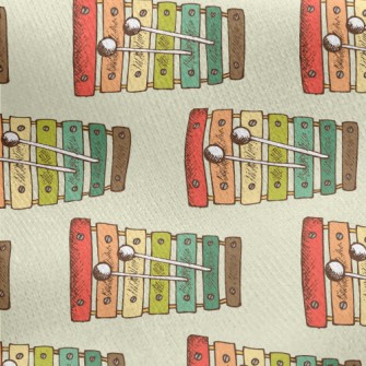 Cute Colorful Xylophone Jersey Backed Fleece