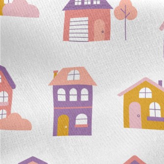 Fantasy Fairy Tale House Jersey Backed Fleece