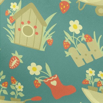 Fence Countryside Flowers Pongee