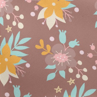 Bright Flowers And Grass Pongee