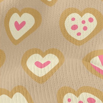 Heart Shaped Cookies Stretch Jersey