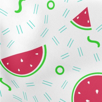 Geometric Slices Of Watermelon Lightweight Cotton Poplin