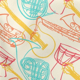 Drums, Guitar, Loudspeaker Lightweight Cotton Poplin