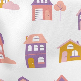 Fantasy Fairy Tale House Lightweight Cotton Poplin