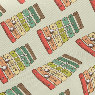 Cute Colorful Xylophone Midweight Cotton Poplin