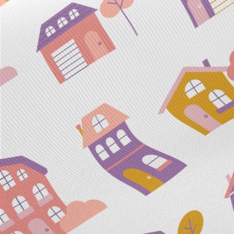 Fantasy Fairy Tale House Midweight Cotton Poplin