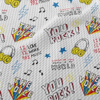 I Love Rock Music Birdseye Piqué