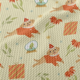 Red Sweater Puppy Birdseye Piqué