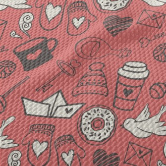 Warm Wool Hat And Gloves Birdseye Piqué