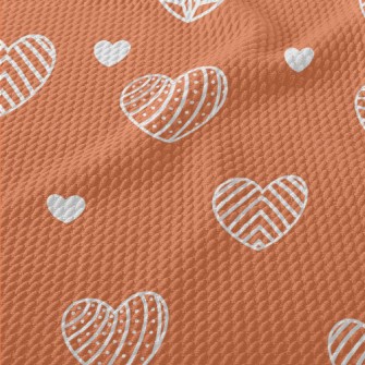 Cute Line Love Heart Birdseye Piqué