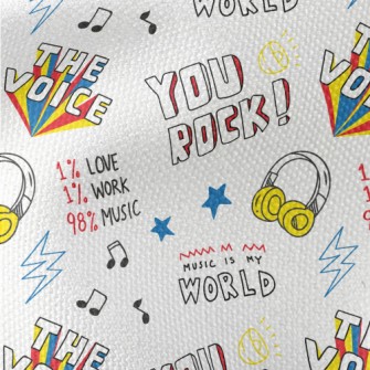 I Love Rock Music Waterproof Canvas