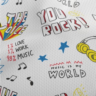 I Love Rock Music Athletic Mesh Flat Back