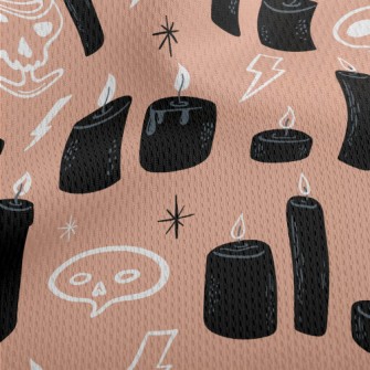 Halloween Black Candle Athletic Mesh Flat Back