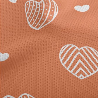 Cute Line Love Heart Athletic Mesh Flat Back