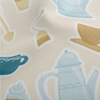 Elegant Tea Set Athletic Mesh Flat Back