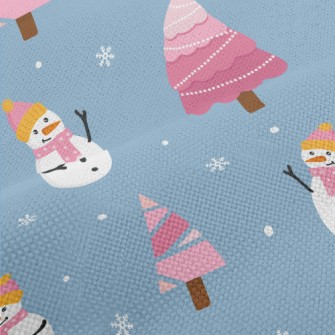 Pink Christmas Tree Snowman Performance Linen