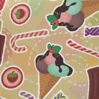 Fruit Popsicle Ice Cream Twill