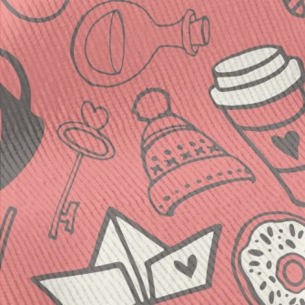 Warm Wool Hat And Gloves Standard Corduroy