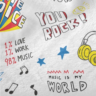 I Love Rock Music Minky