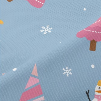 Pink Christmas Tree Snowman Piqué