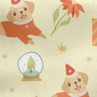 Red Sweater Puppy Jersey Backed Fleece