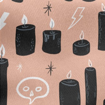 Halloween Black Candle Jersey Backed Fleece