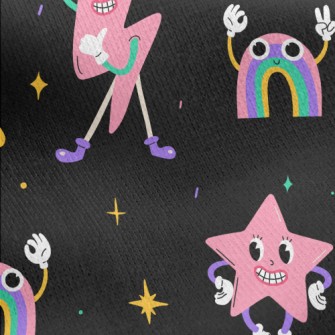Funny Little Pattern Jersey Backed Fleece