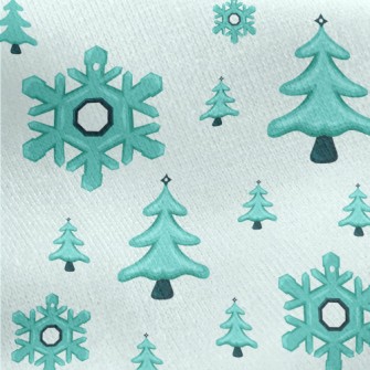 Falling Snowflakes Christmas T Jersey Backed Fleece