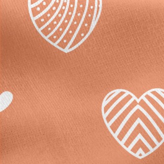 Cute Line Love Heart Jersey Backed Fleece