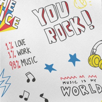 I Love Rock Music Pongee