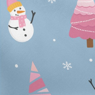 Pink Christmas Tree Snowman Pongee