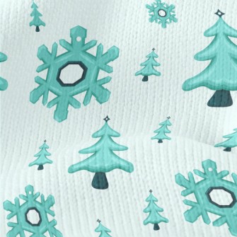 Falling Snowflakes Christmas T Stretch Jersey