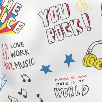 I Love Rock Music Lightweight Cotton Poplin