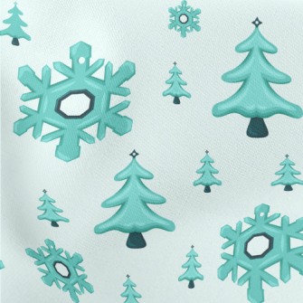 Falling Snowflakes Christmas T Lightweight Cotton Poplin