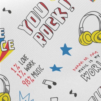 I Love Rock Music Midweight Cotton Poplin