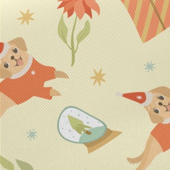 Red Sweater Puppy Midweight Cotton Poplin