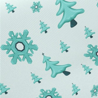 Falling Snowflakes Christmas T Midweight Cotton Poplin