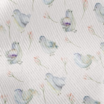 Blue Bird And Flower Standard Corduroy