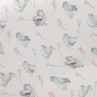 Blue Bird And Flower Twill