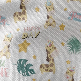 Birthday Hat Giraffe Waterproof Canvas