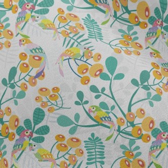 Parrot And Orange Blossom Chiffon