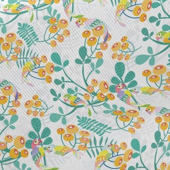 Parrot And Orange Blossom Twill
