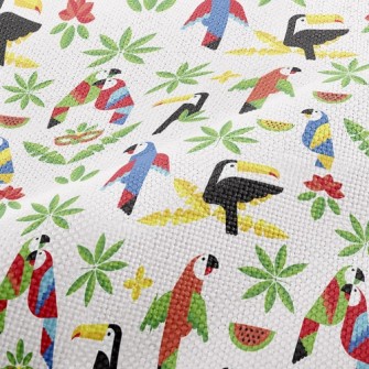 Watermelon Parrot Toucan Performance Linen