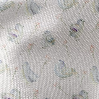 Blue Bird And Flower Waterproof Canvas